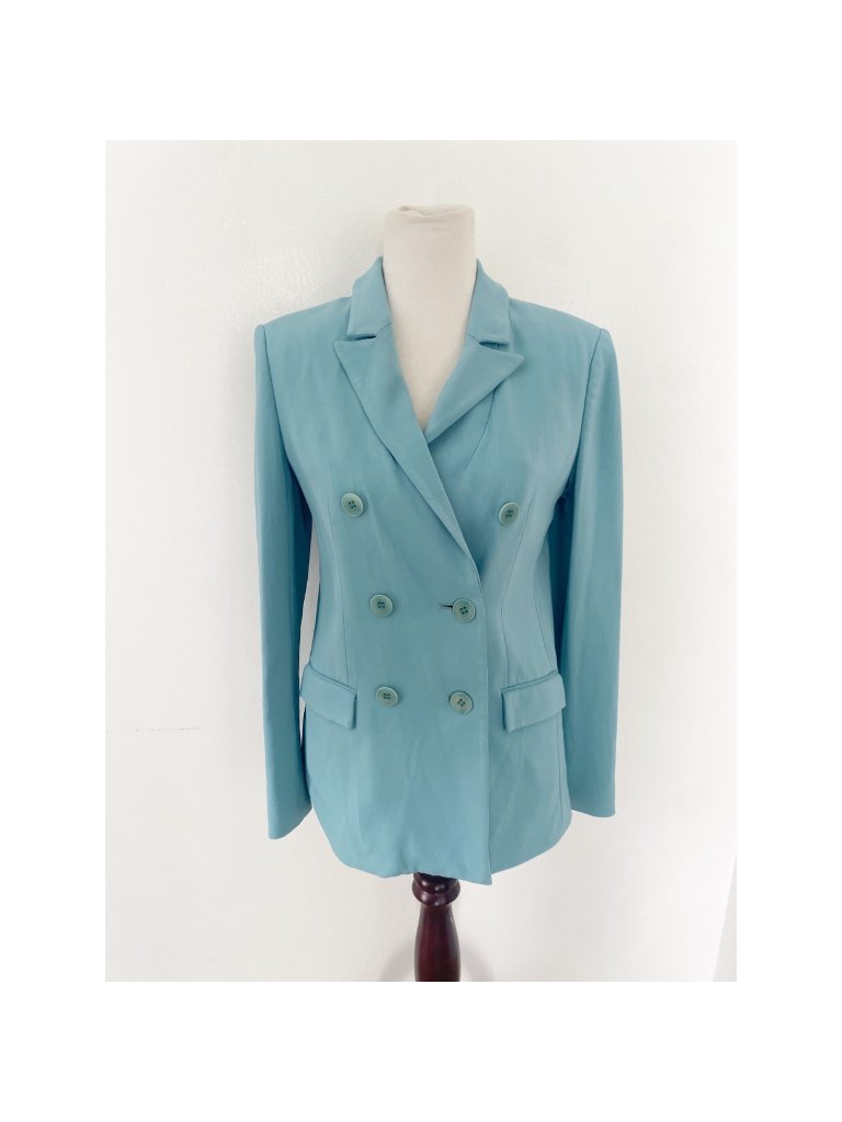 Tibi Steward Double Breasted Jacket Blazer Blue